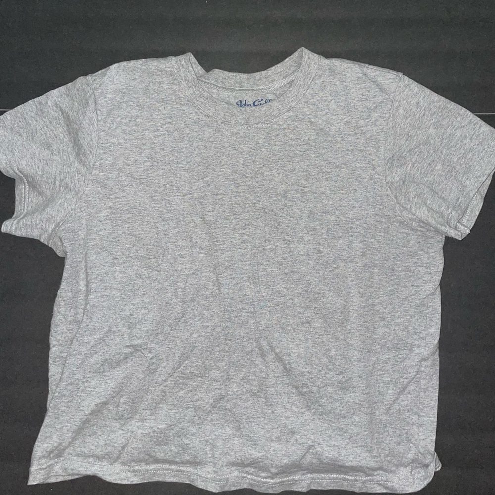 brandy basic gray crop shirt